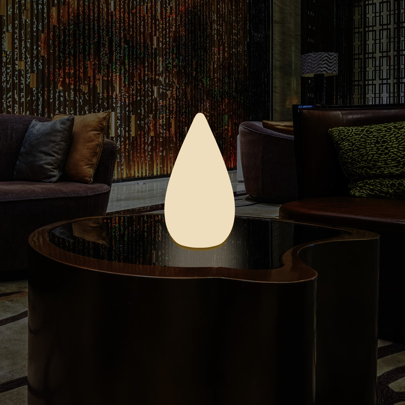 Lampadaire à LED design 37cm Lampe de table goutte d'eau E27 pour la chambre à coucher, blanc chaud