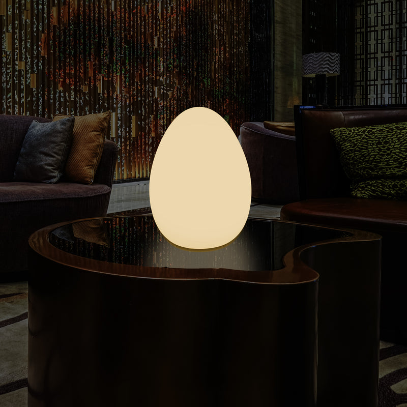 Lampe de table à LED pour chambre à coucher avec ampoule E27 blanc chaud Lampe moderne Oeuf de 37 cm