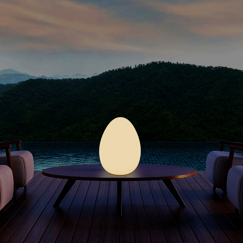 Lampe de table à LED pour chambre à coucher avec ampoule E27 blanc chaud Lampe moderne Oeuf de 37 cm