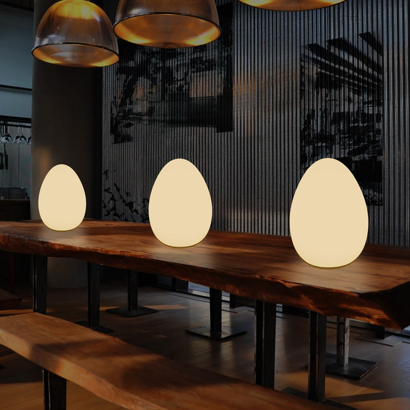 Lampe de table à LED pour chambre à coucher avec ampoule E27 blanc chaud Lampe moderne Oeuf de 37 cm