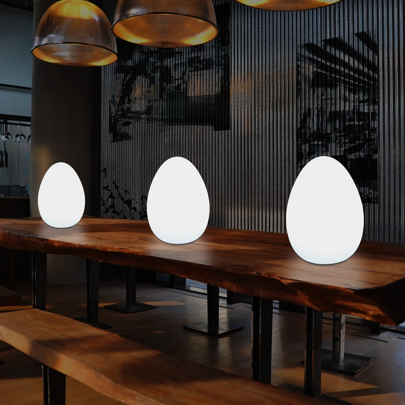 Lampe de table moderne à LED E27 pour salon, chambre à coucher, bureau, 37 cm lumière oeuf, blanc