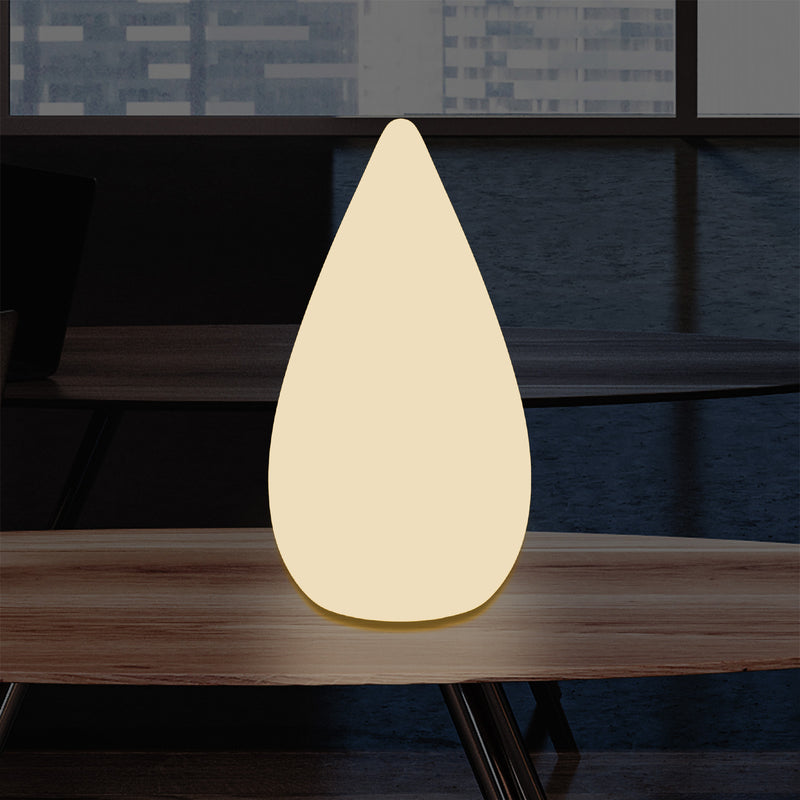 Lampadaire à LED design 37cm Lampe de table goutte d'eau E27 pour la chambre à coucher, blanc chaud