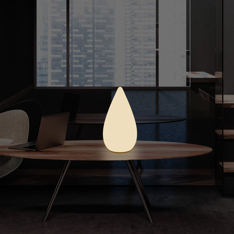 Lampadaire à LED design 37cm Lampe de table goutte d'eau E27 pour la chambre à coucher, blanc chaud