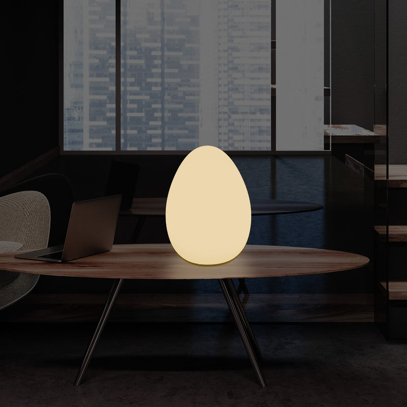Lampe de table à LED pour chambre à coucher avec ampoule E27 blanc chaud Lampe moderne Oeuf de 37 cm