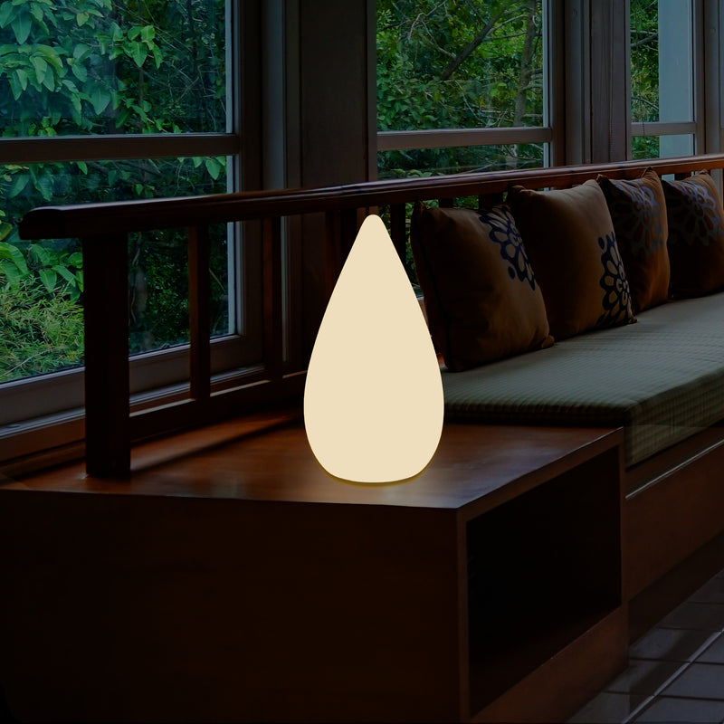 Lampadaire à LED design 37cm Lampe de table goutte d'eau E27 pour la chambre à coucher, blanc chaud