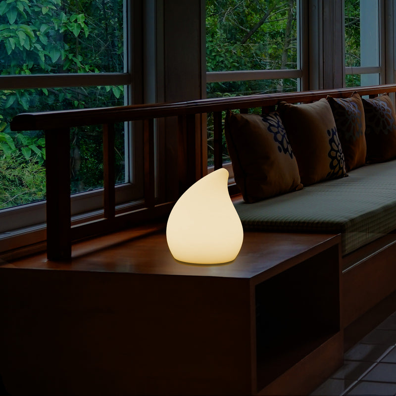 Lampe de table LED design chambre à coucher 20 cm de haut Lumière unique E27 forme larme blanc chaud