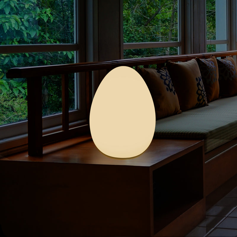 Lampe de table à LED pour chambre à coucher avec ampoule E27 blanc chaud Lampe moderne Oeuf de 37 cm