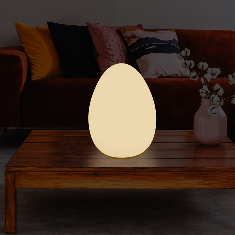 Lampe de table à LED pour chambre à coucher avec ampoule E27 blanc chaud Lampe moderne Oeuf de 37 cm