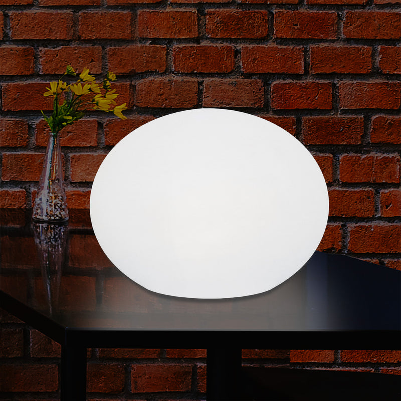 Lampe de table décorative LED E27 à intensité variable lampe de salon 3D ovale elliptique 27cm blanc