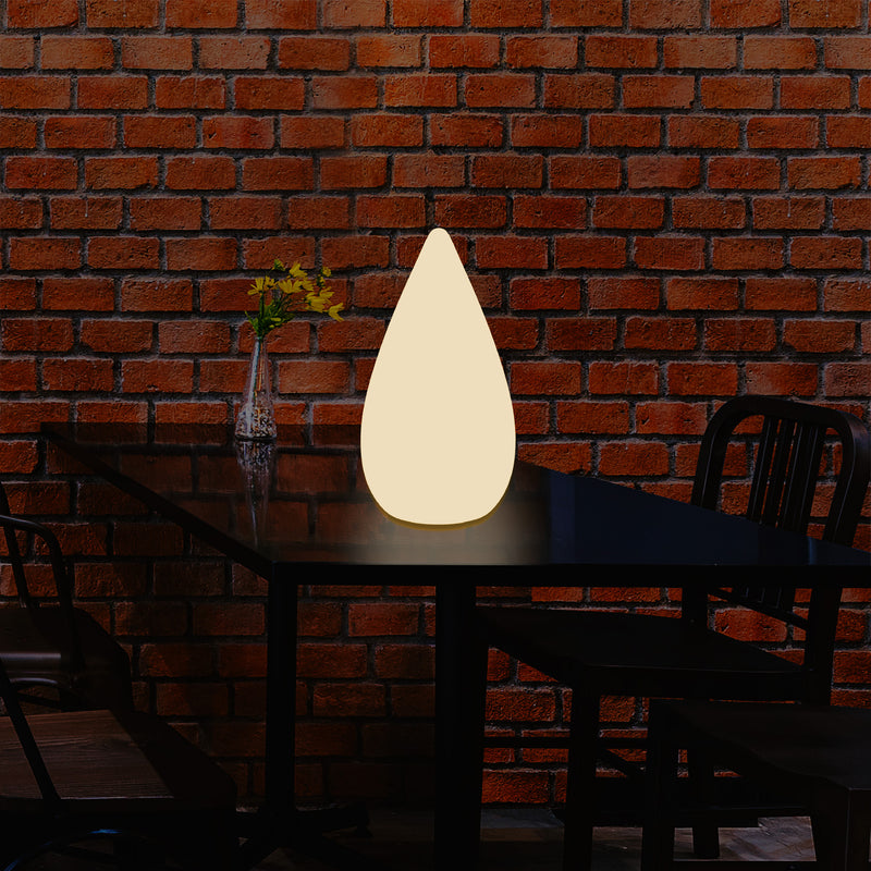 Lampadaire à LED design 37cm Lampe de table goutte d'eau E27 pour la chambre à coucher, blanc chaud