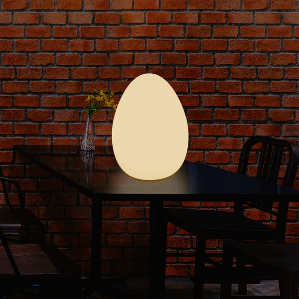 Lampe de table à LED pour chambre à coucher avec ampoule E27 blanc chaud Lampe moderne Oeuf de 37 cm
