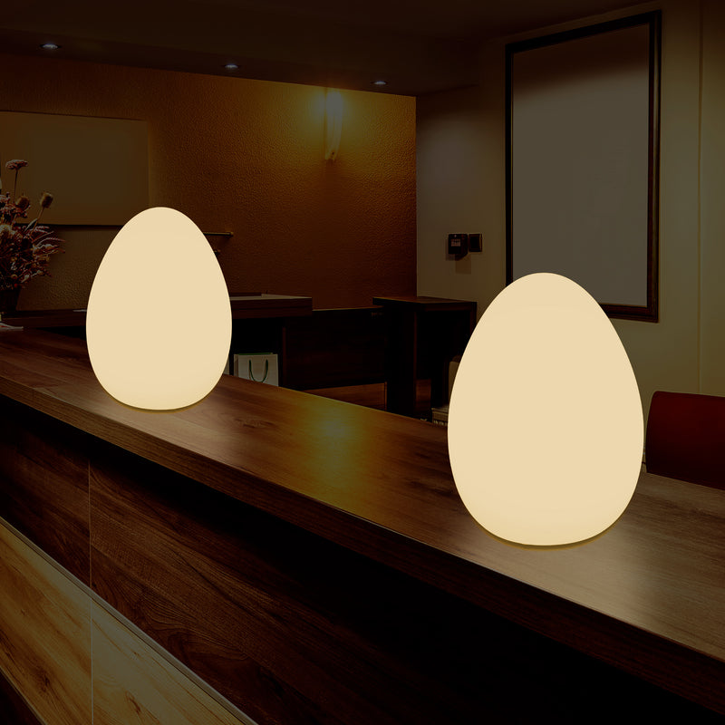 Lampe de table à LED pour chambre à coucher avec ampoule E27 blanc chaud Lampe moderne Oeuf de 37 cm