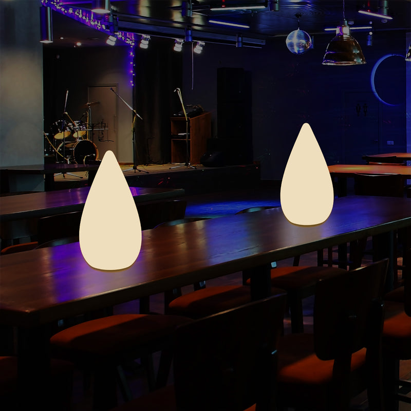Lampadaire à LED design 37cm Lampe de table goutte d'eau E27 pour la chambre à coucher, blanc chaud