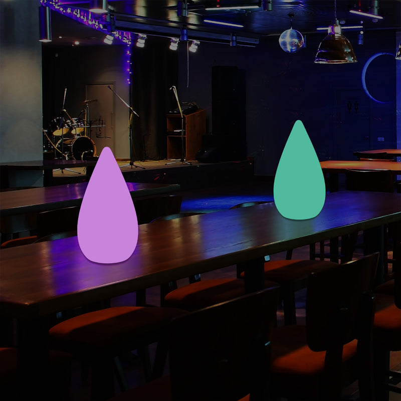 Lampe de jardin à LED de 37 cm goutte d'eau pour extérieure, lampe de table multicolore