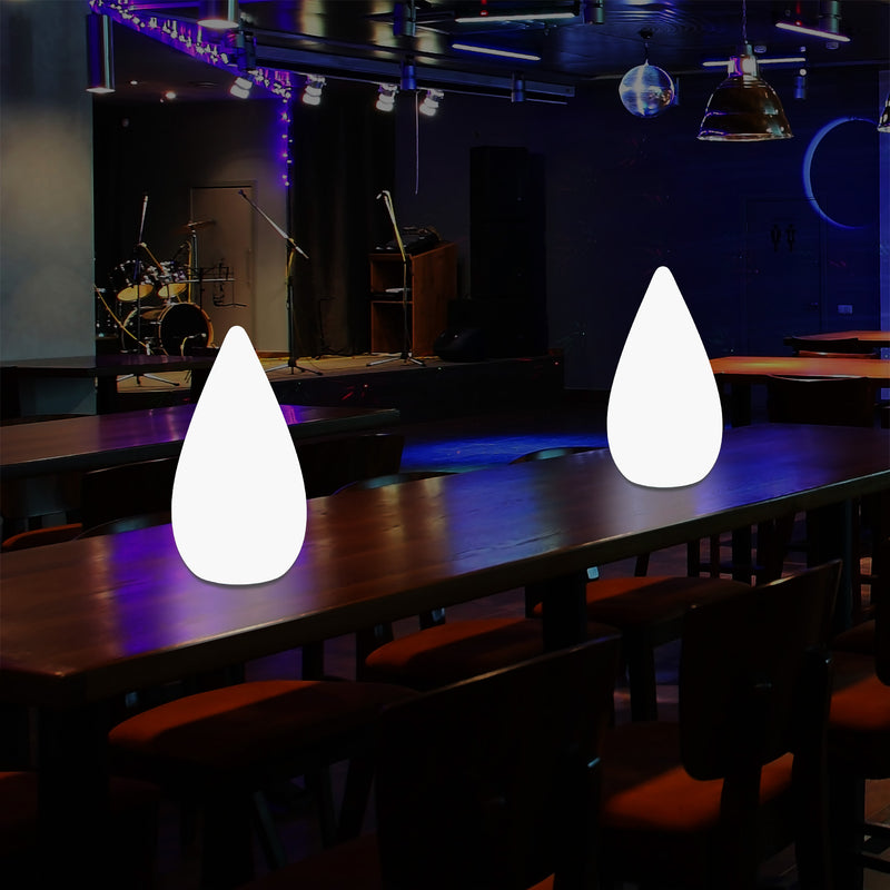 Lampe de table décorative LED 37cm, goutte d'eau E27 Luminaire de sol pour salon, blanc