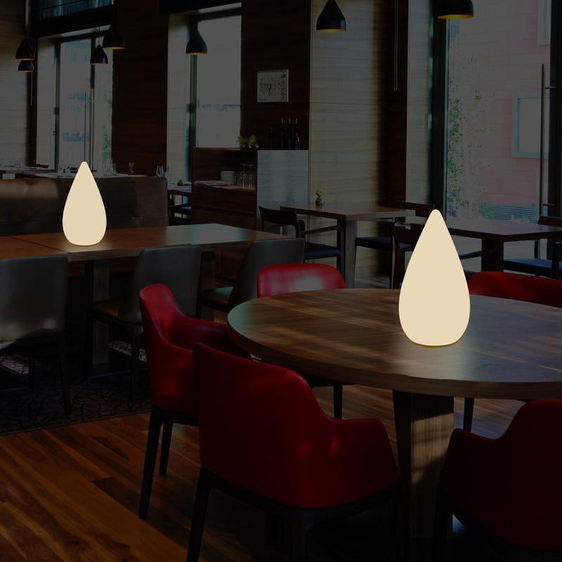 Lampadaire à LED design 37cm Lampe de table goutte d'eau E27 pour la chambre à coucher, blanc chaud