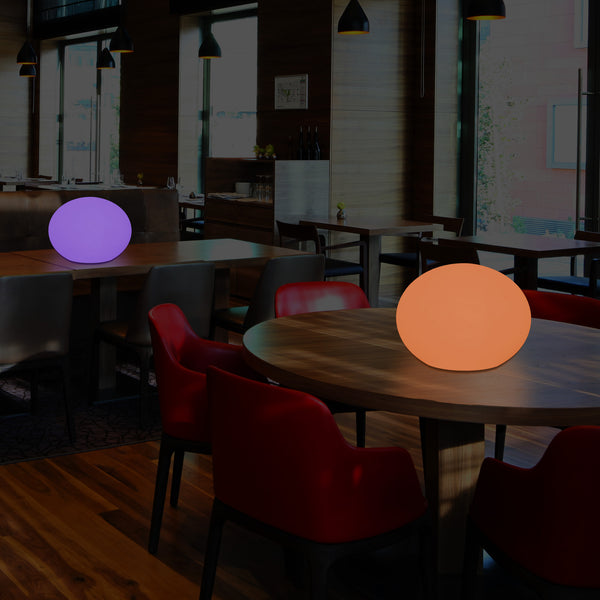 Lampe de table design RVB à LED Lumière d'ambiance 3D ovale elliptique aux couleurs changeantes