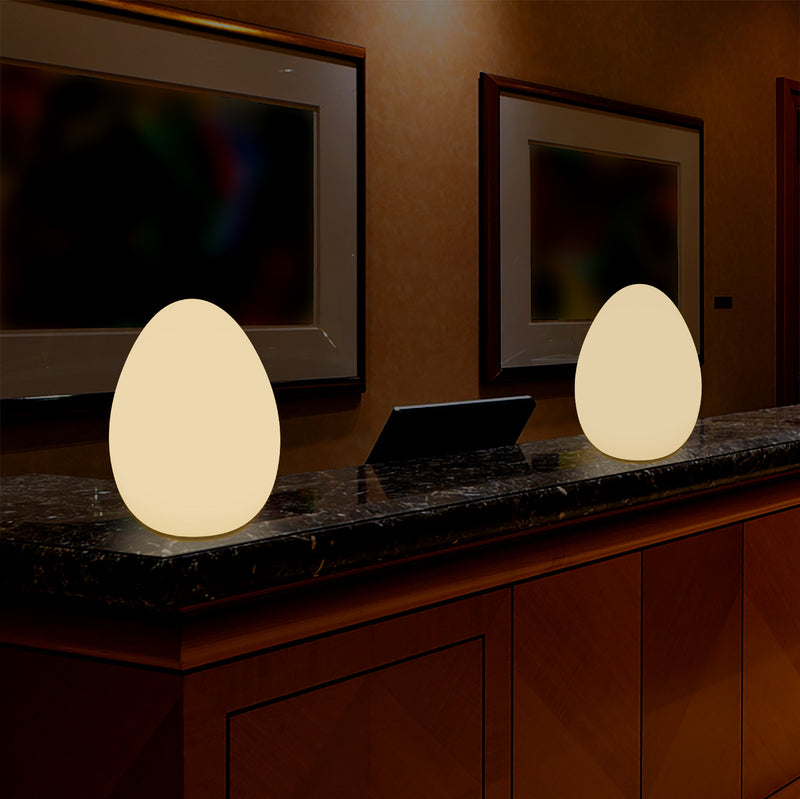 Lampe de table à LED pour chambre à coucher avec ampoule E27 blanc chaud Lampe moderne Oeuf de 37 cm