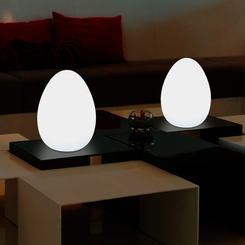 Lampe de table moderne à LED E27 pour salon, chambre à coucher, bureau, 37 cm lumière oeuf, blanc