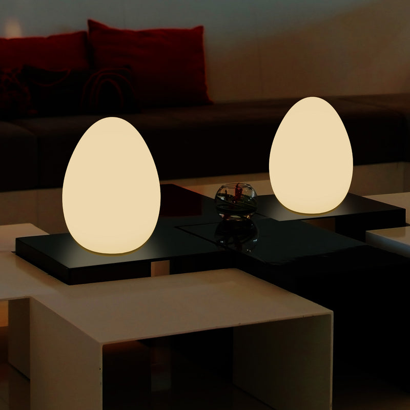 Lampe de table à LED pour chambre à coucher avec ampoule E27 blanc chaud Lampe moderne Oeuf de 37 cm