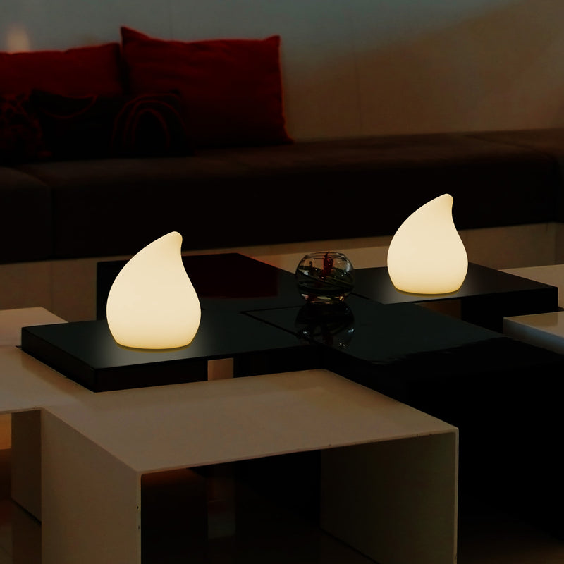 Lampe de table LED design chambre à coucher 20 cm de haut Lumière unique E27 forme larme blanc chaud