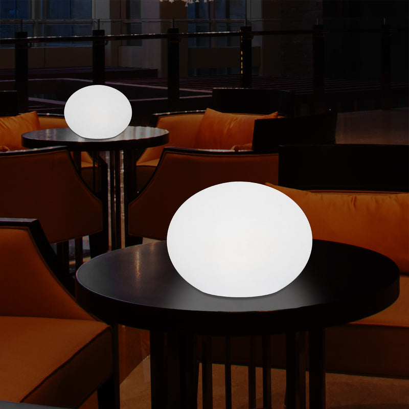 Lampe de table décorative LED E27 à intensité variable lampe de salon 3D ovale elliptique 27cm blanc