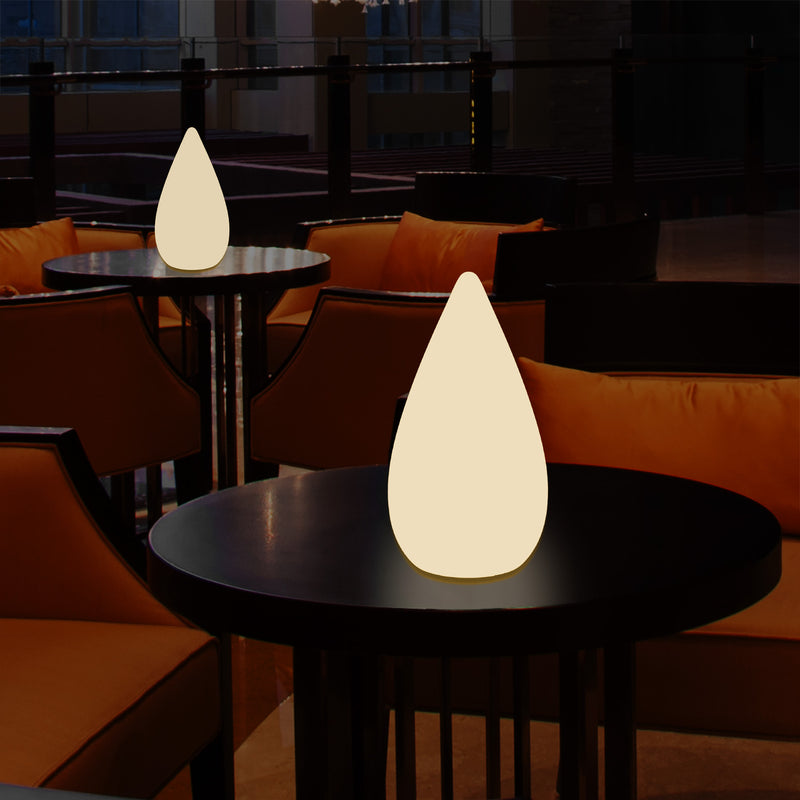 Lampadaire à LED design 37cm Lampe de table goutte d'eau E27 pour la chambre à coucher, blanc chaud
