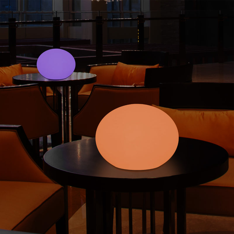 Lampe de table design RVB à LED Lumière d'ambiance 3D ovale elliptique aux couleurs changeantes