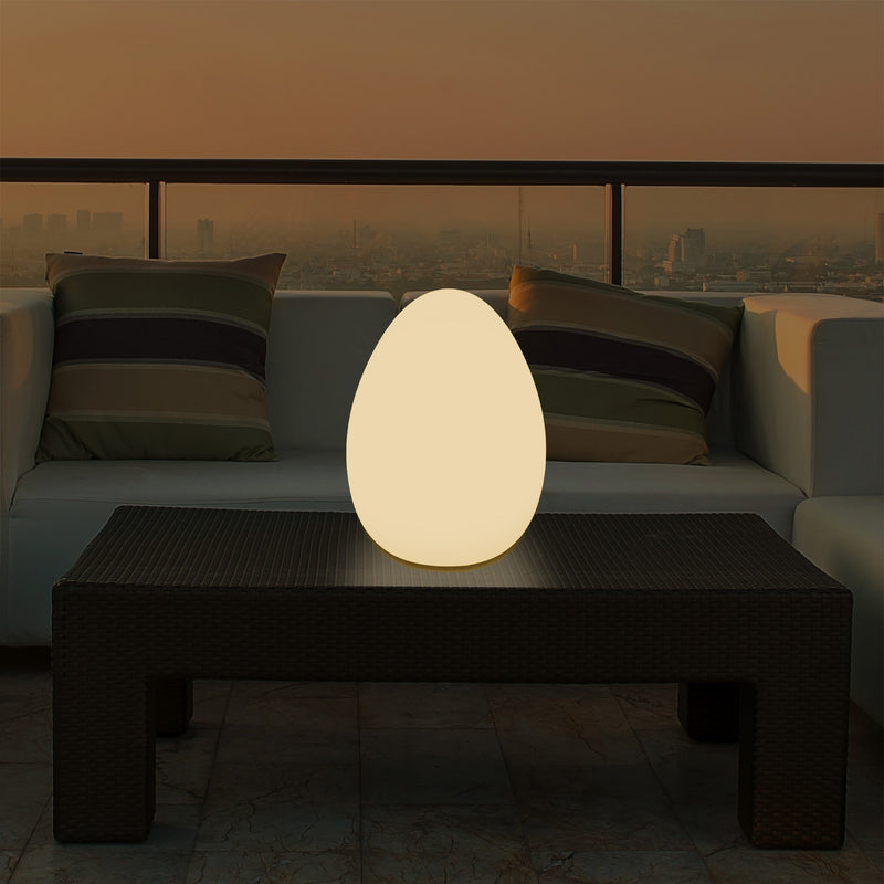 Lampe de table à LED pour chambre à coucher avec ampoule E27 blanc chaud Lampe moderne Oeuf de 37 cm