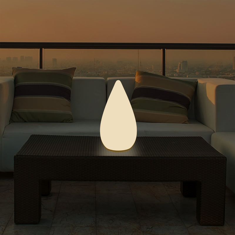 Lampadaire à LED design 37cm Lampe de table goutte d'eau E27 pour la chambre à coucher, blanc chaud