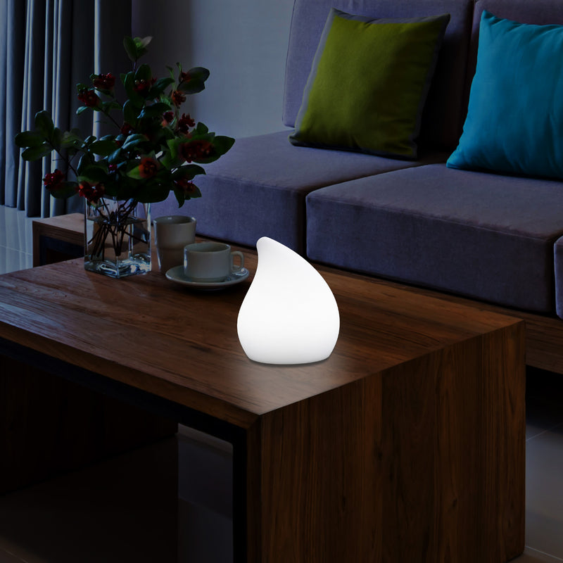 Lampe de table à LED unique pour le salon, 20 cm de haut, lumière décorative, E27, blanc