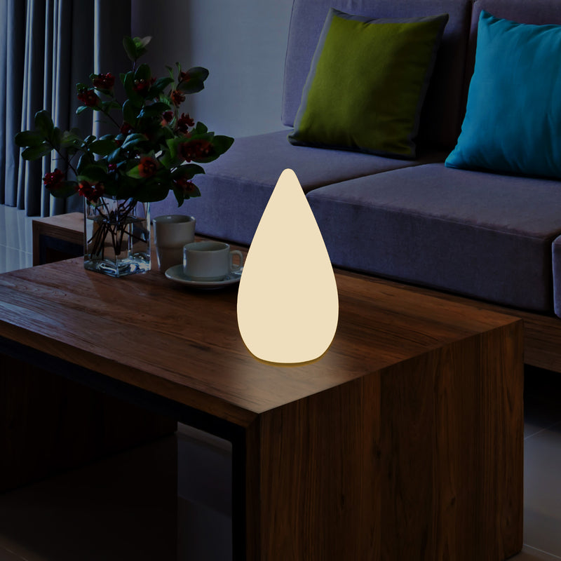 Lampadaire à LED design 37cm Lampe de table goutte d'eau E27 pour la chambre à coucher, blanc chaud