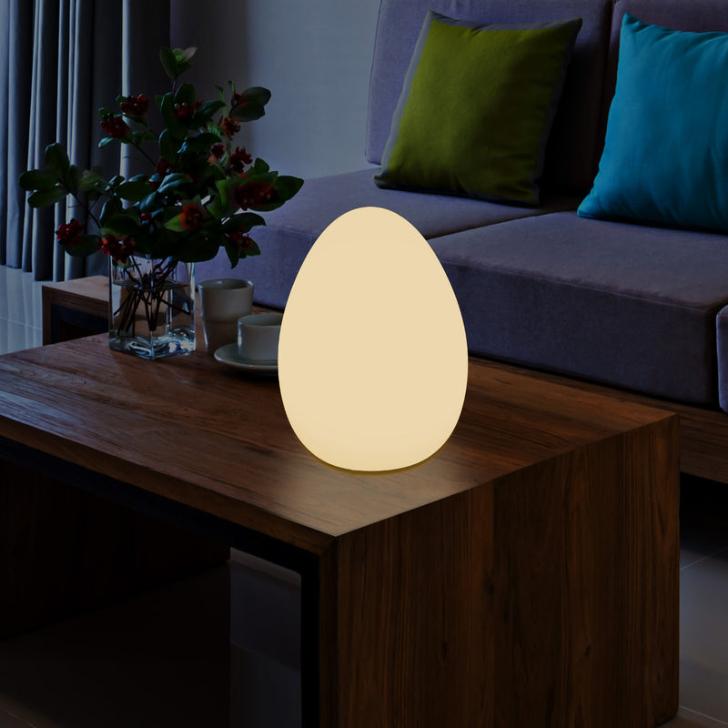 Lampe de table à LED pour chambre à coucher avec ampoule E27 blanc chaud Lampe moderne Oeuf de 37 cm