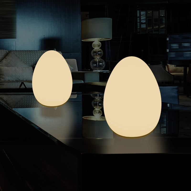 Lampe de table à LED pour chambre à coucher avec ampoule E27 blanc chaud Lampe moderne Oeuf de 37 cm