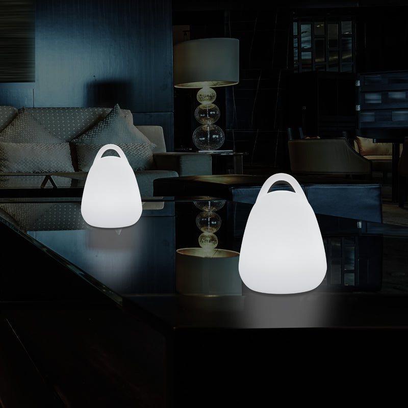Lanterne LED, Lampe de table décorative pour salon avec ampoule E27 blanche, 23 cm