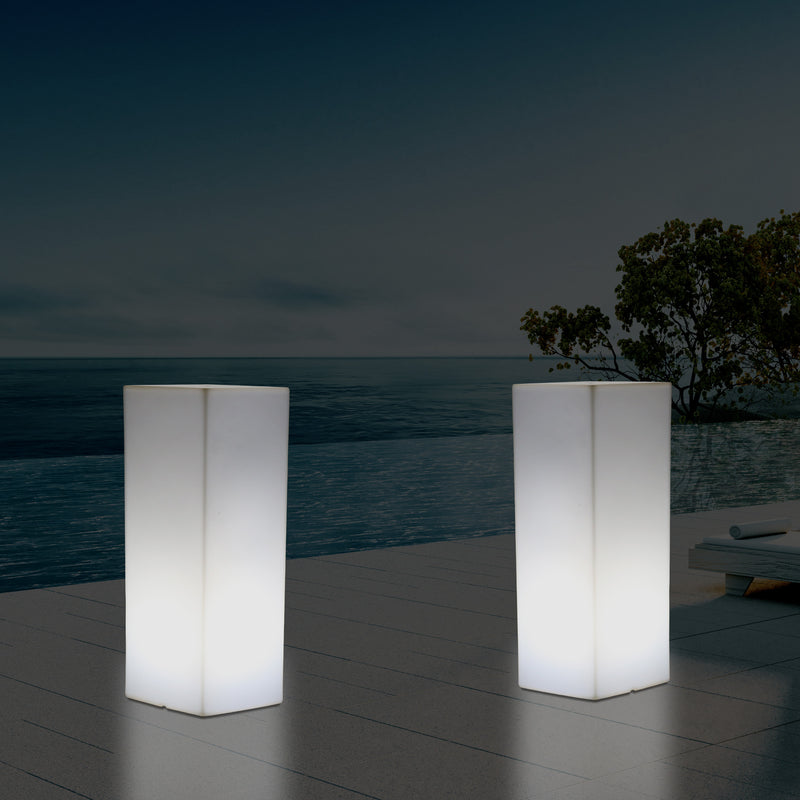 Colonne pilier éclairée extérieur Socle Lumière jardin patio de 80 cm Lampe LED alimenté sur secteur