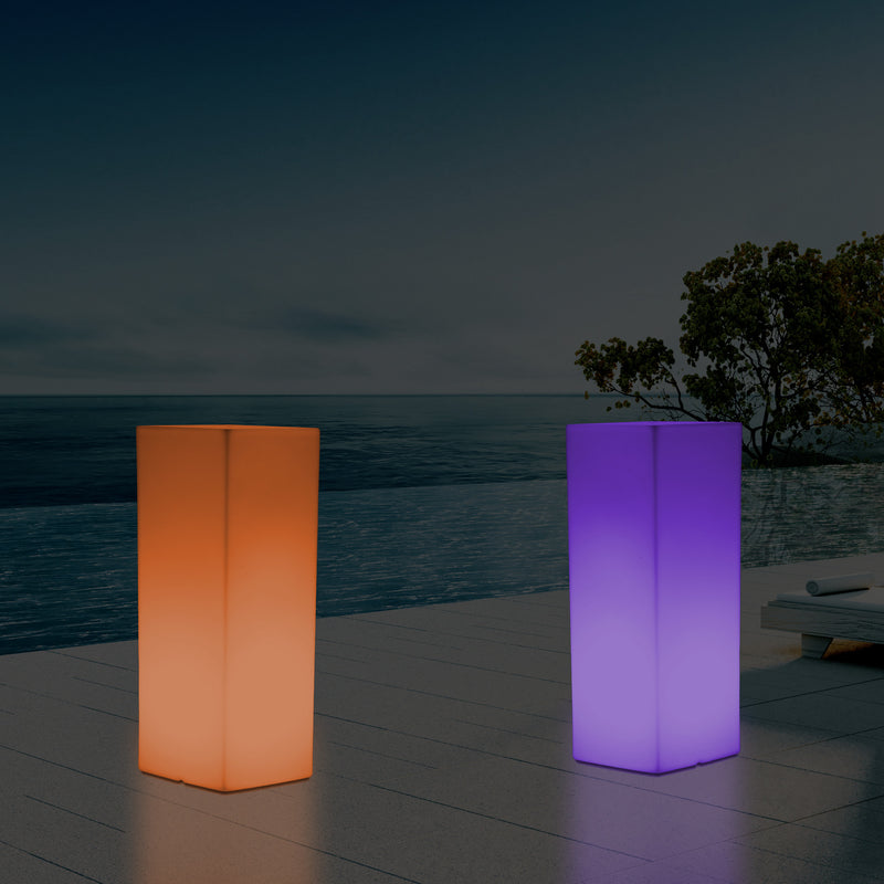Colonne pilier éclairée extérieur Socle Lumière jardin patio de 80 cm Lampe LED alimenté sur secteur