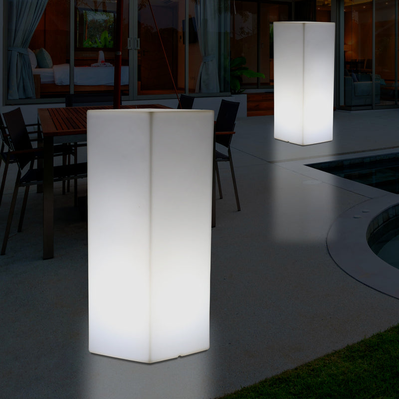Colonne pilier éclairée extérieur Socle Lumière jardin patio de 80 cm Lampe LED alimenté sur secteur