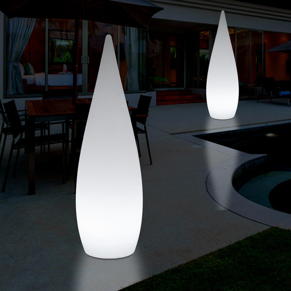 Grand lampadaire LED design de 150cm, lampe à goutte d'eau 1,5m avec changement de couleur sans fil