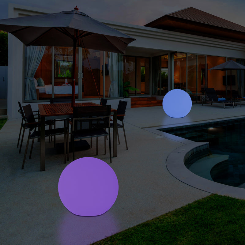 Lumière globe Boule à LED pour terrasse de jardin sur secteur Lampe RGB 30cm à intensité variable 5V