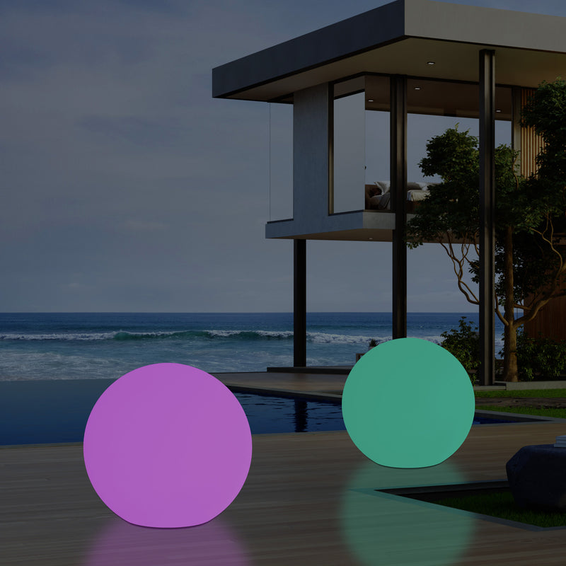 Lumière sphère jardin extérieur sur secteur globe boule 50cm changement de couleurs Lampe de sol RGB