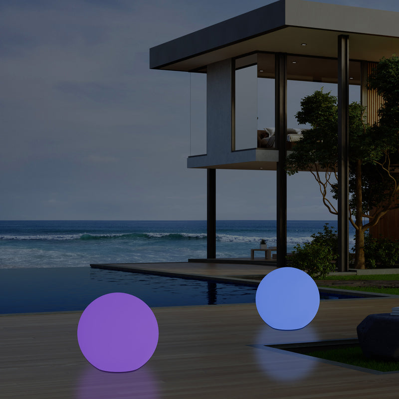 Lumière globe Boule à LED pour terrasse de jardin sur secteur Lampe RGB 30cm à intensité variable 5V