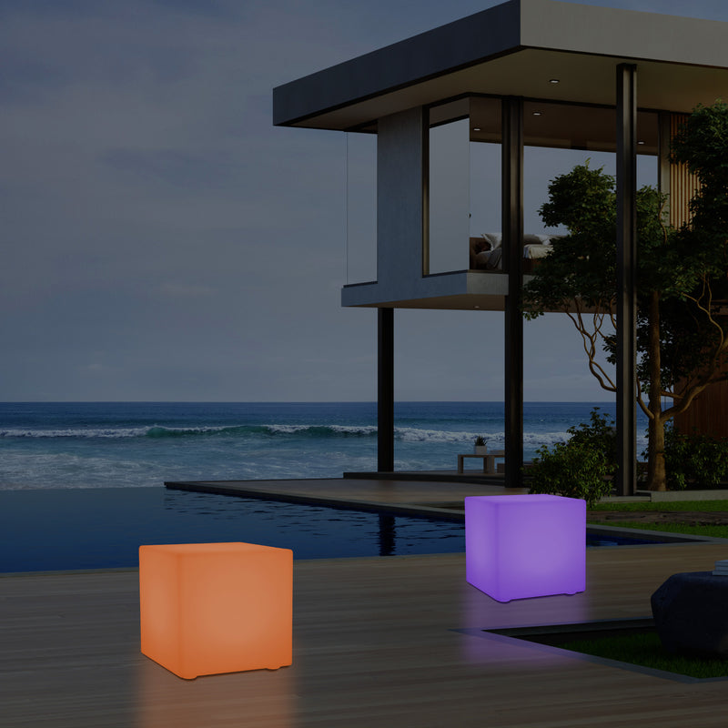 Tabouret à LED jardin extérieur 50 cm, lumière de 500 mm, lampe de patio 5V fonctionnant sur secteur