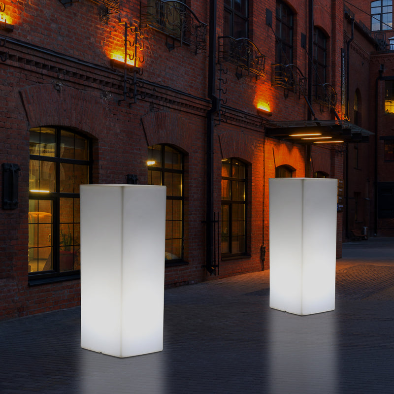 Lampe de sol socle à LED, éclairage extérieur sans fil pour terrasse ou jardin, 110 x 30 cm