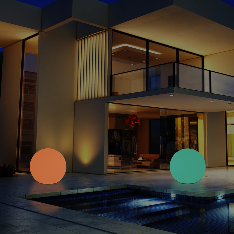 Lumière globe Boule à LED pour terrasse de jardin sur secteur Lampe RGB 30cm à intensité variable 5V