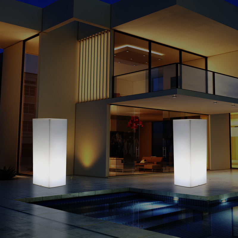 Colonne pilier éclairée extérieur Socle Lumière jardin patio de 80 cm Lampe LED alimenté sur secteur