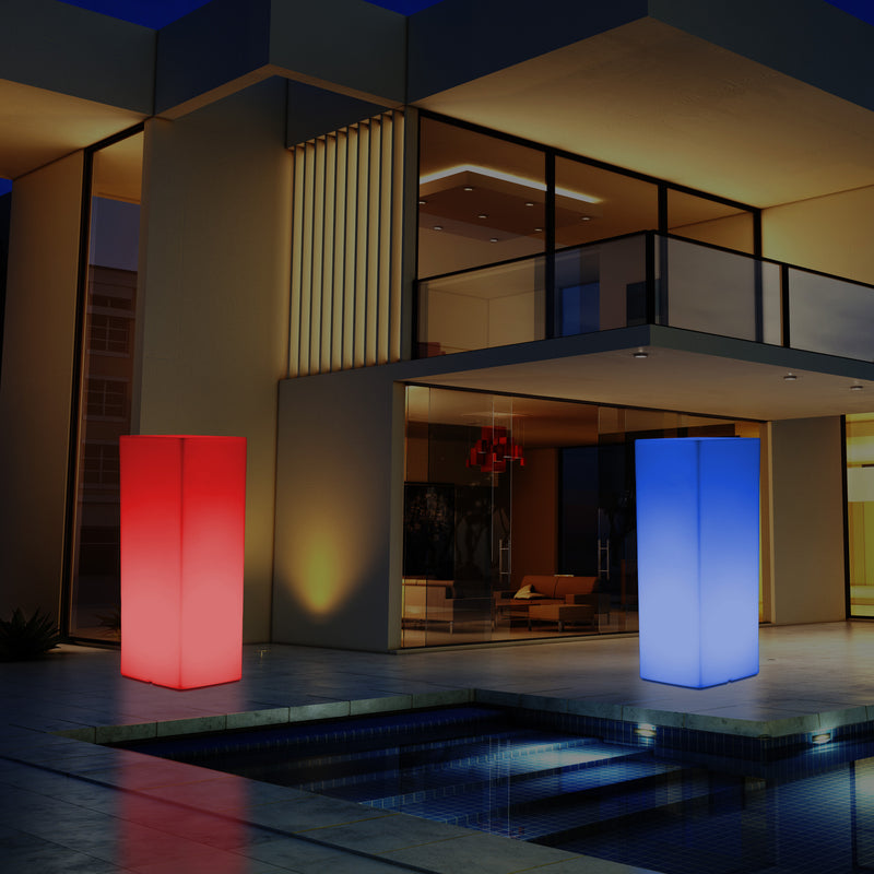 Colonne pilier éclairée extérieur Socle Lumière jardin patio de 80 cm Lampe LED alimenté sur secteur