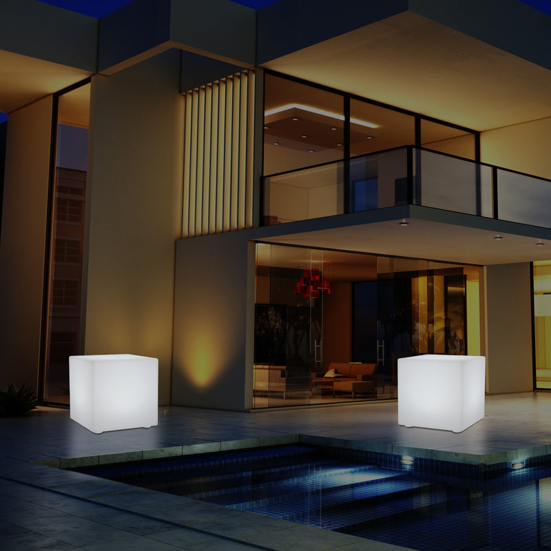Tabouret à LED jardin extérieur 50 cm, lumière de 500 mm, lampe de patio 5V fonctionnant sur secteur