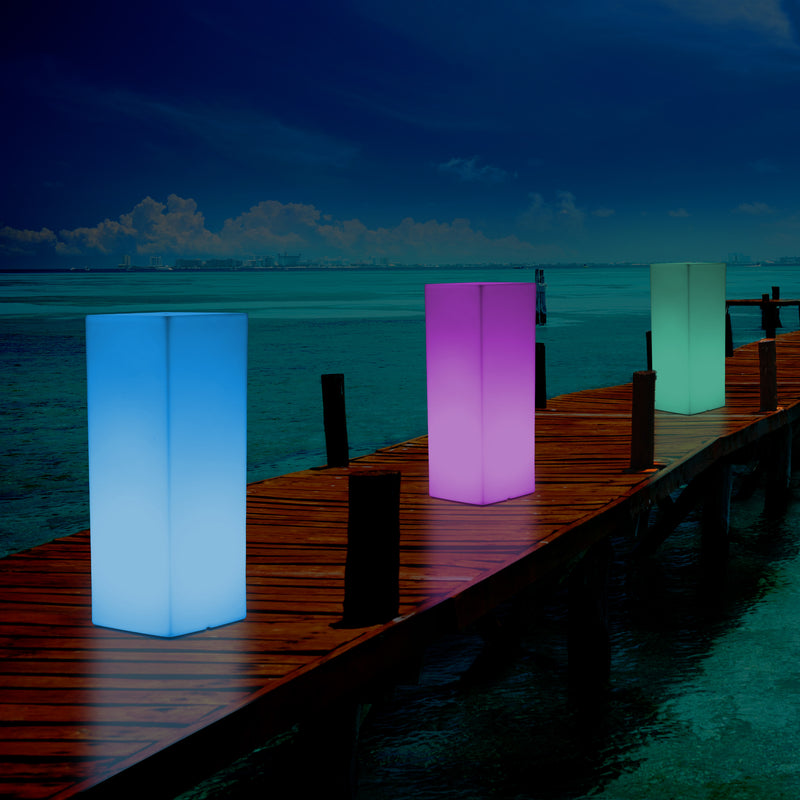 Colonne pilier éclairée extérieur Socle Lumière jardin patio de 80 cm Lampe LED alimenté sur secteur