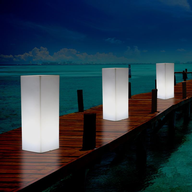 Colonne pilier éclairée extérieur Socle Lumière jardin patio de 80 cm Lampe LED alimenté sur secteur